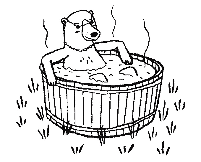 Forest Friends 2022 - Forest Friends - bear in the hot tub promo illustration