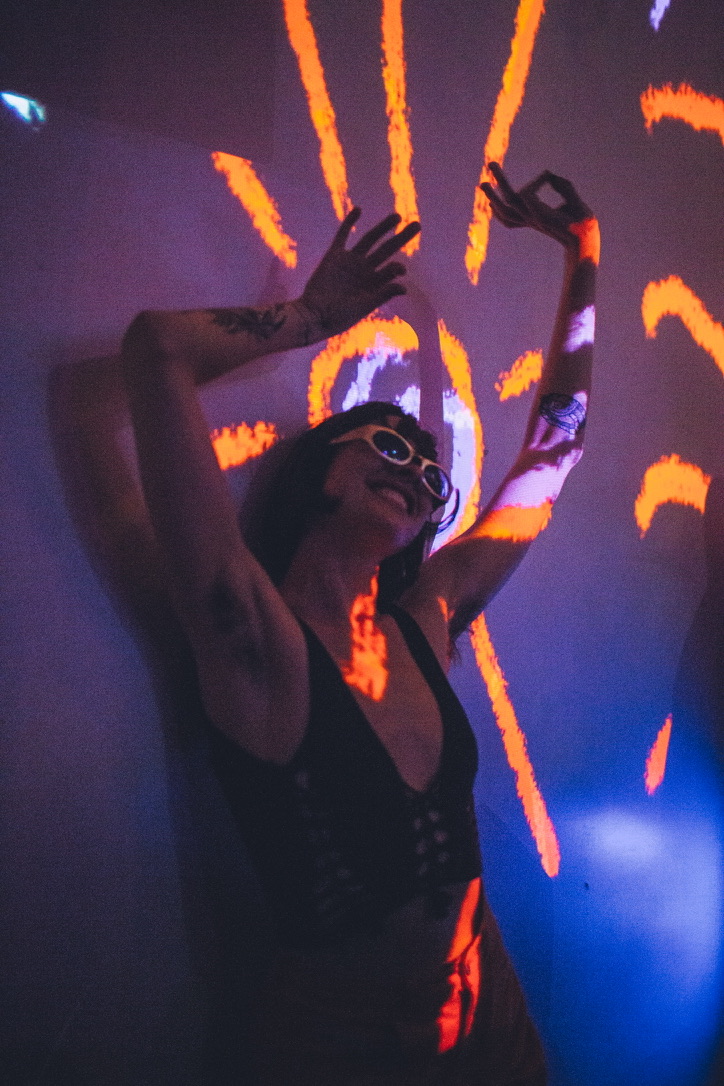 Mike Dunn - Dancer in the orange sunburst - photo by Drew Cornwall
