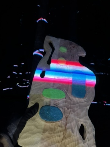 Osmosis in the Trees 2025 - Projection-mapped wood panel in the trees