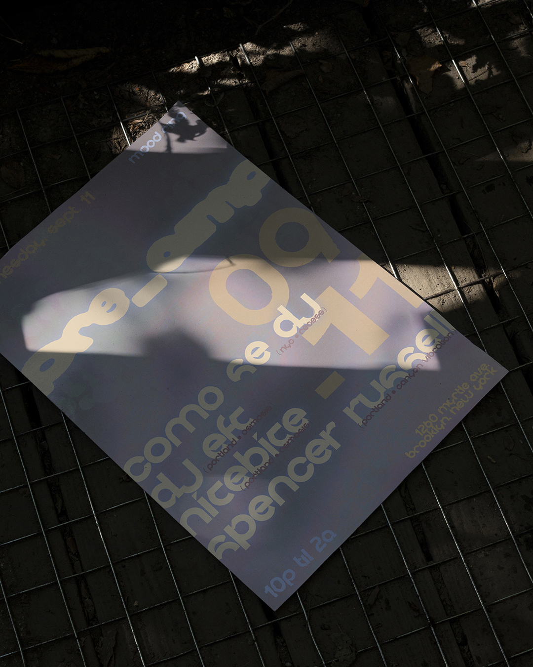 pre_amp - Poster in situ, dappled light
