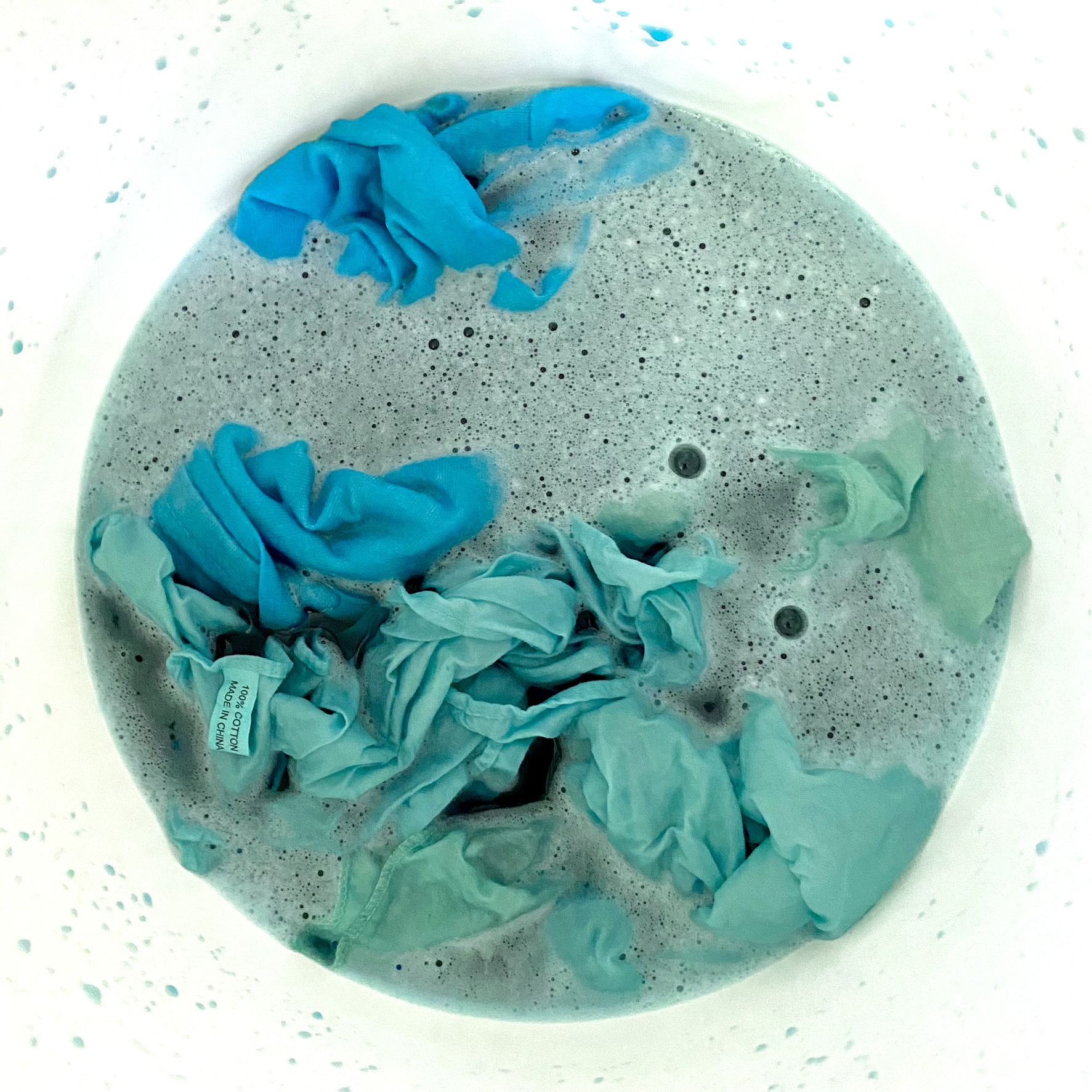 Procion Garment Dyeing - Turquoise-to-teal vat, cotton