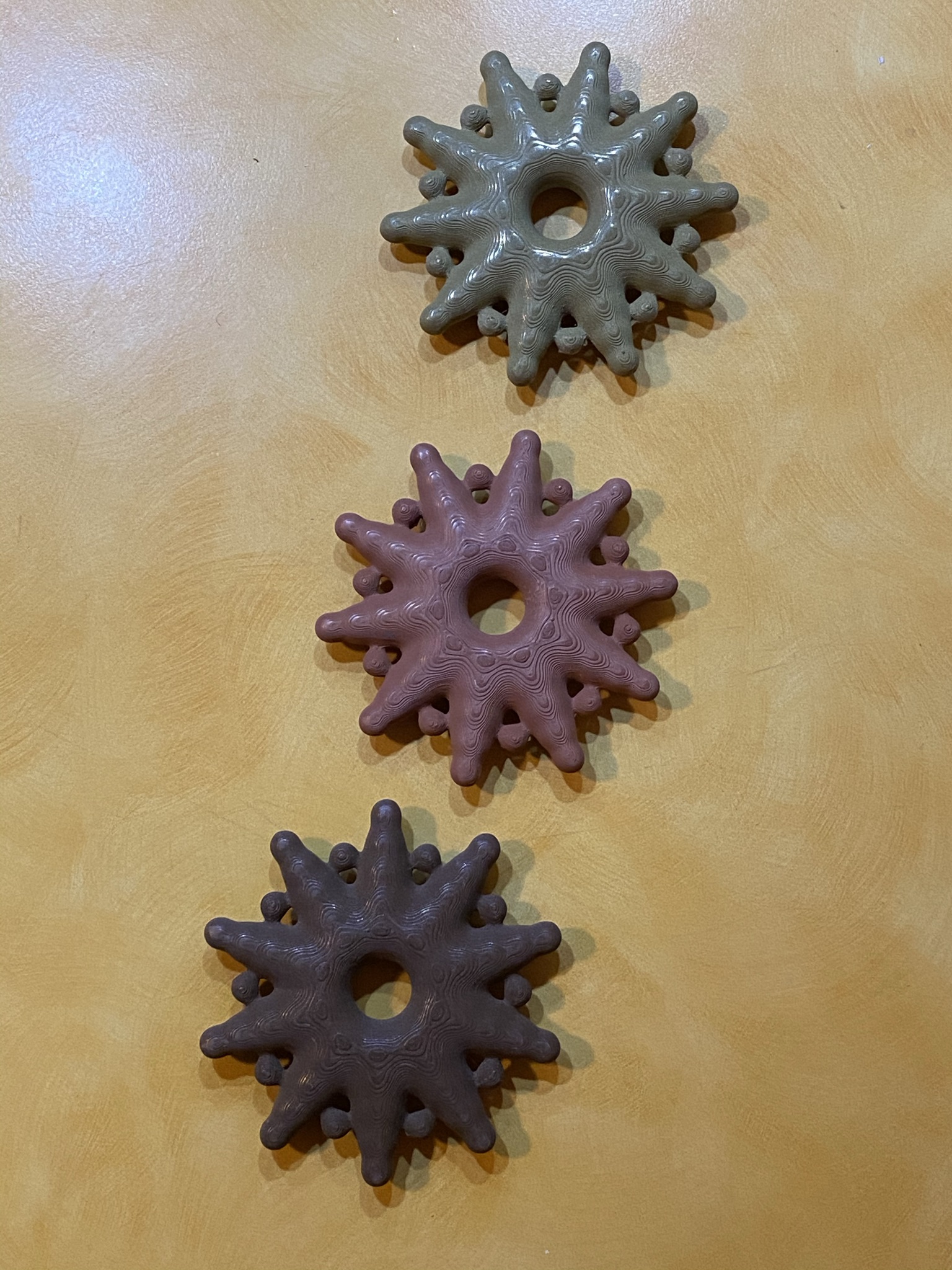 Metaball Stars - One of each - copper, bronze, brass