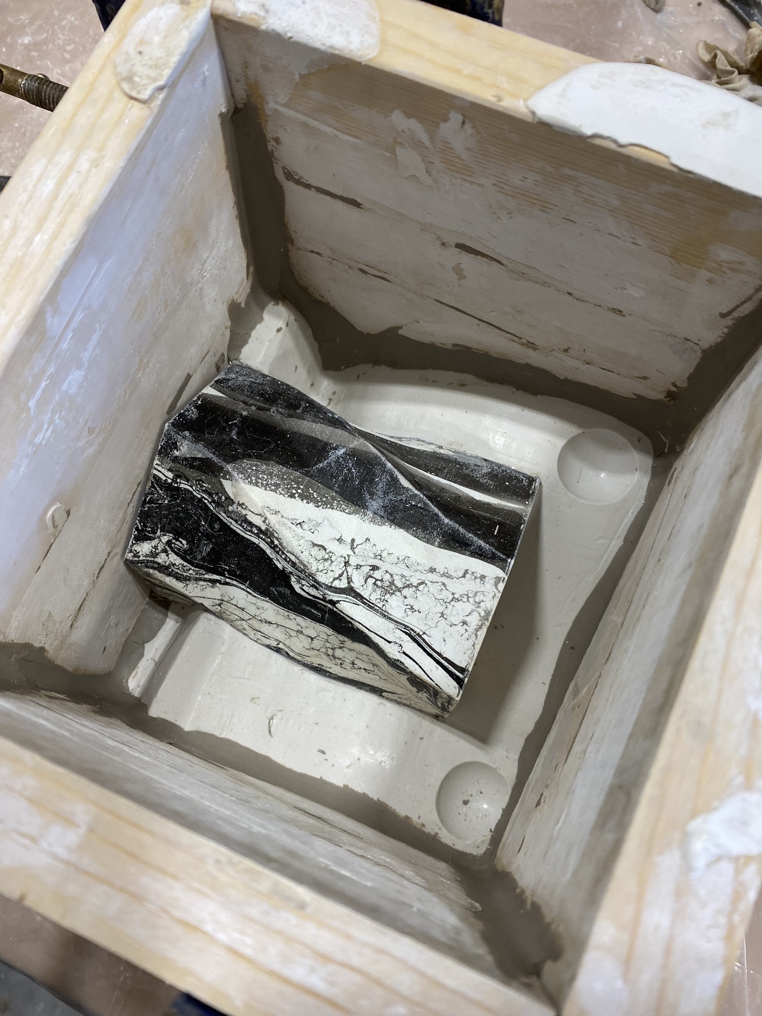 Slip-Cast Porcelain Tumbler - Master in the open mold cavity
