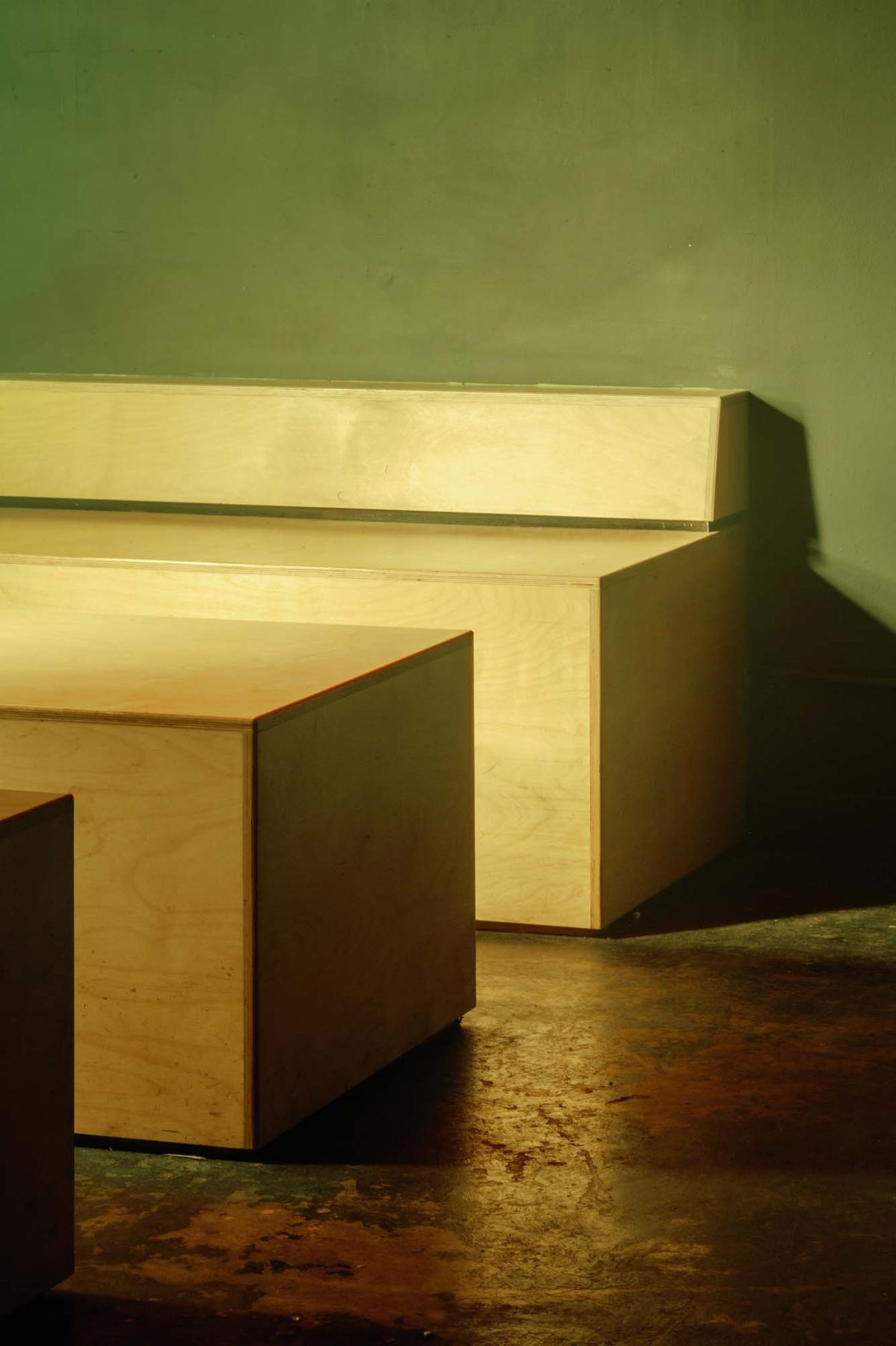 Process Nightclub - Built-in plywood seating