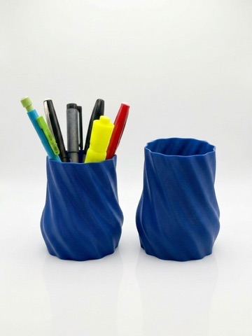Twisted Vase-Mode Prints - Twisted desk cups - one as a pen pot