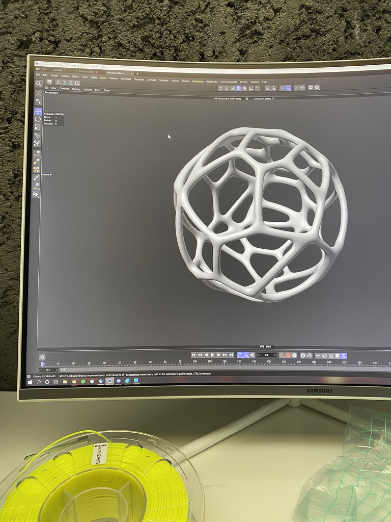Voronoi Sphere - The voronoi cage modeled in Cinema 4D